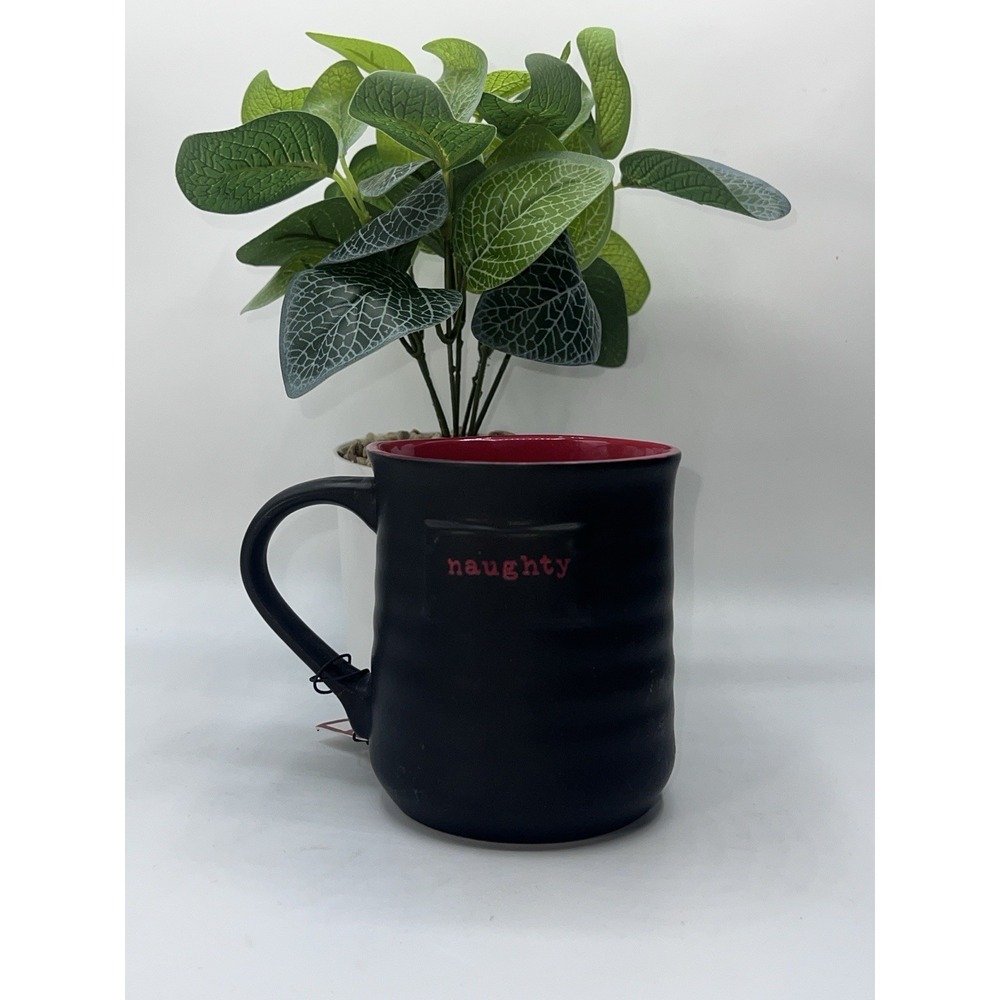 Peppermint And Pine Black "Naughty" Mug - Picture 4 of 9